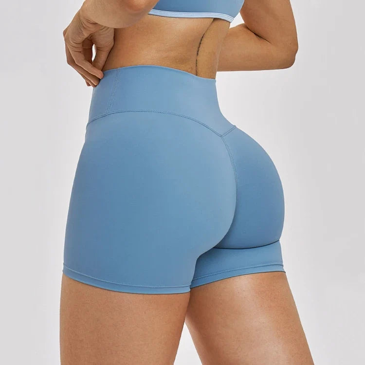 Short de yoga taille haute femme effet seconde peau