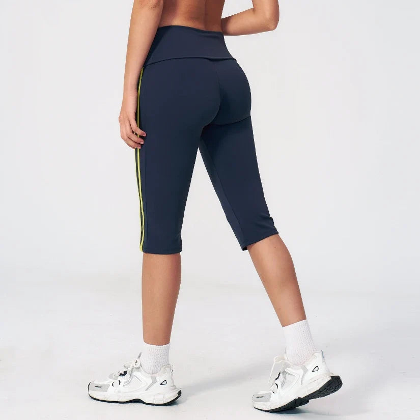 Capri pliant color-block ceinturé pour femme