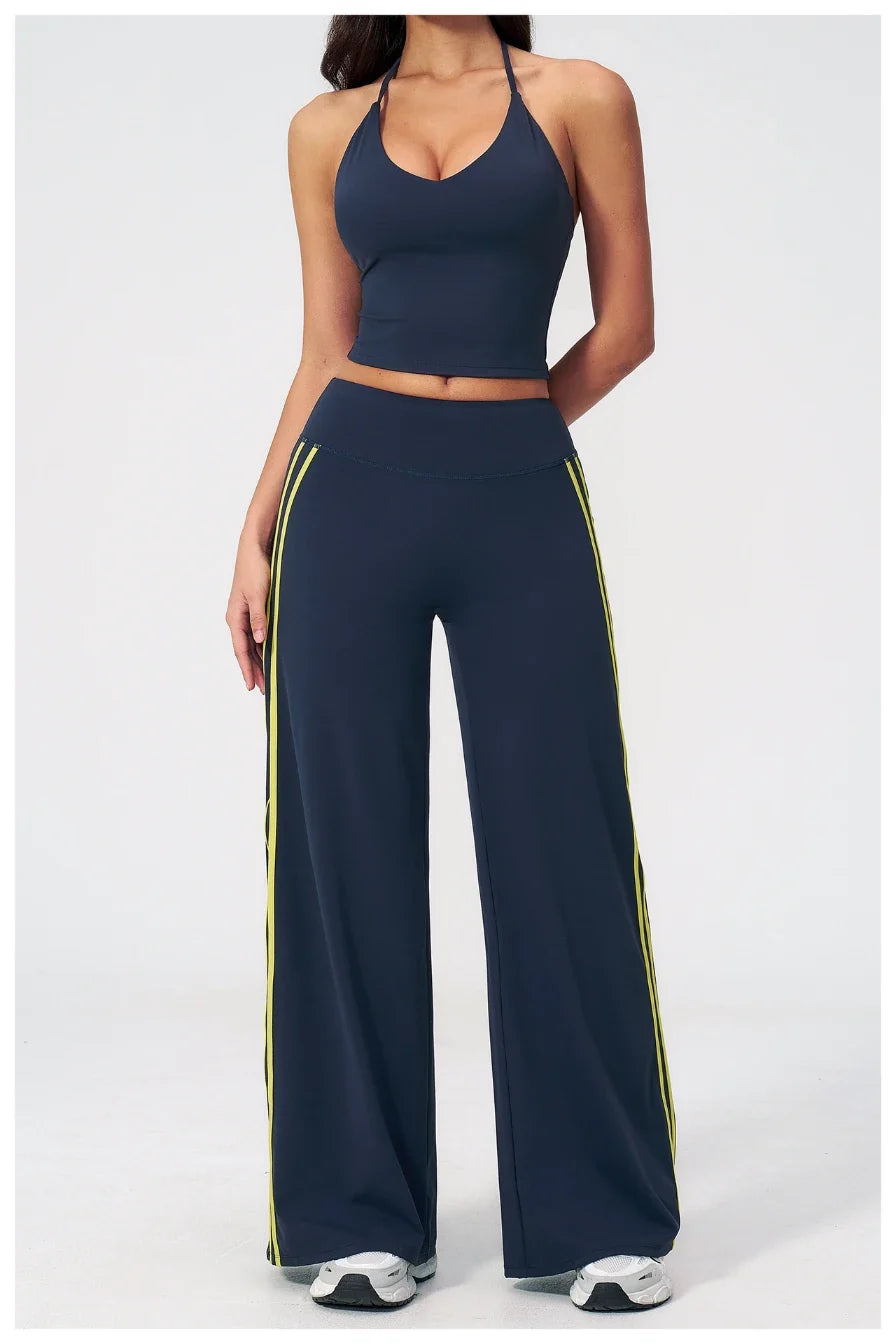 Pantalon de yoga ample color block pour femme