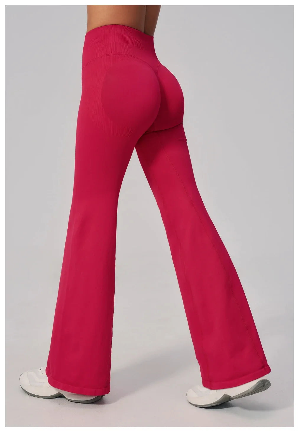 Pantalon de yoga évasé sans coutures, taille haute, contrôle du ventre et lifting des hanches