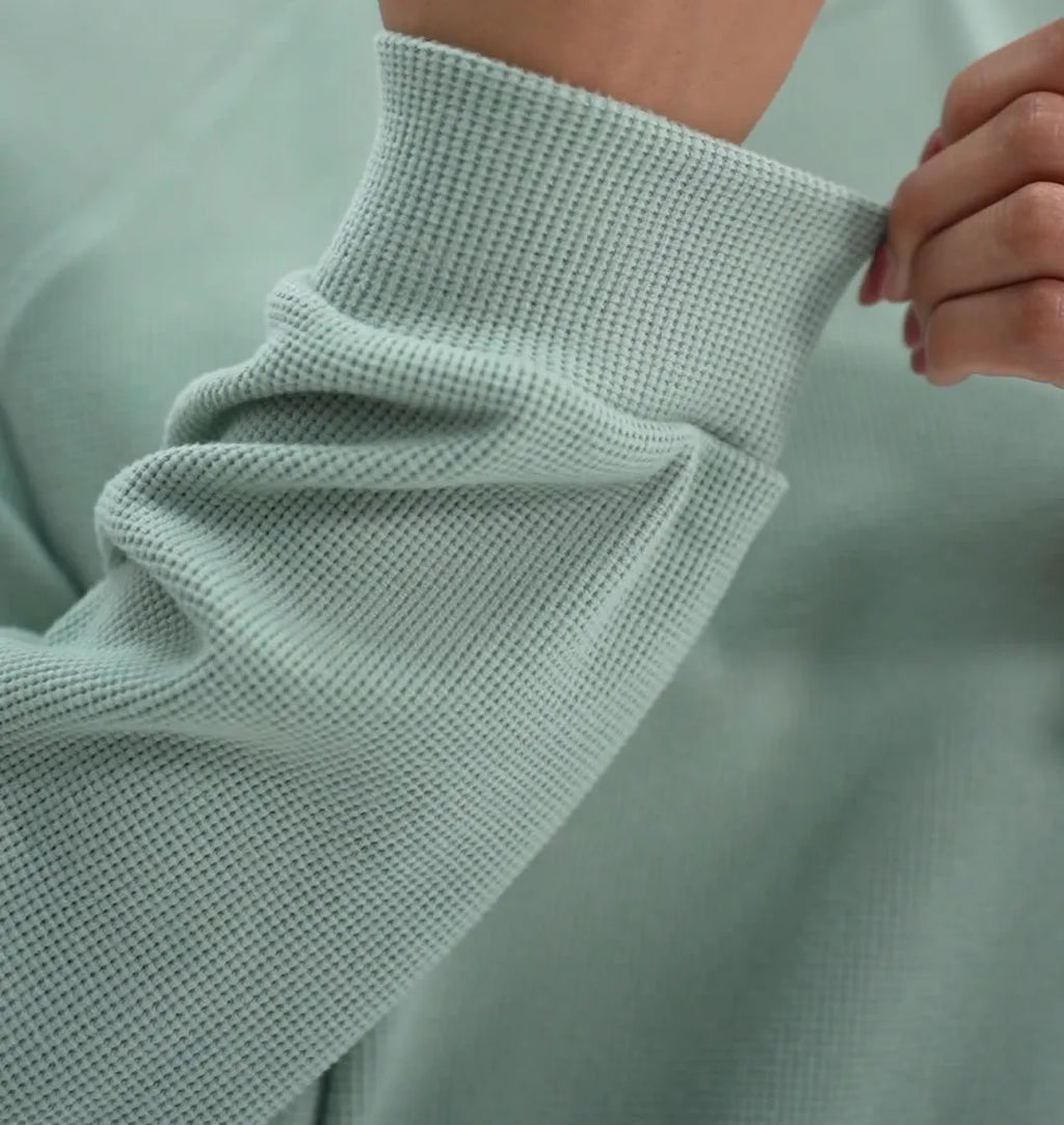 Sweat-shirt gaufré uni pour femme