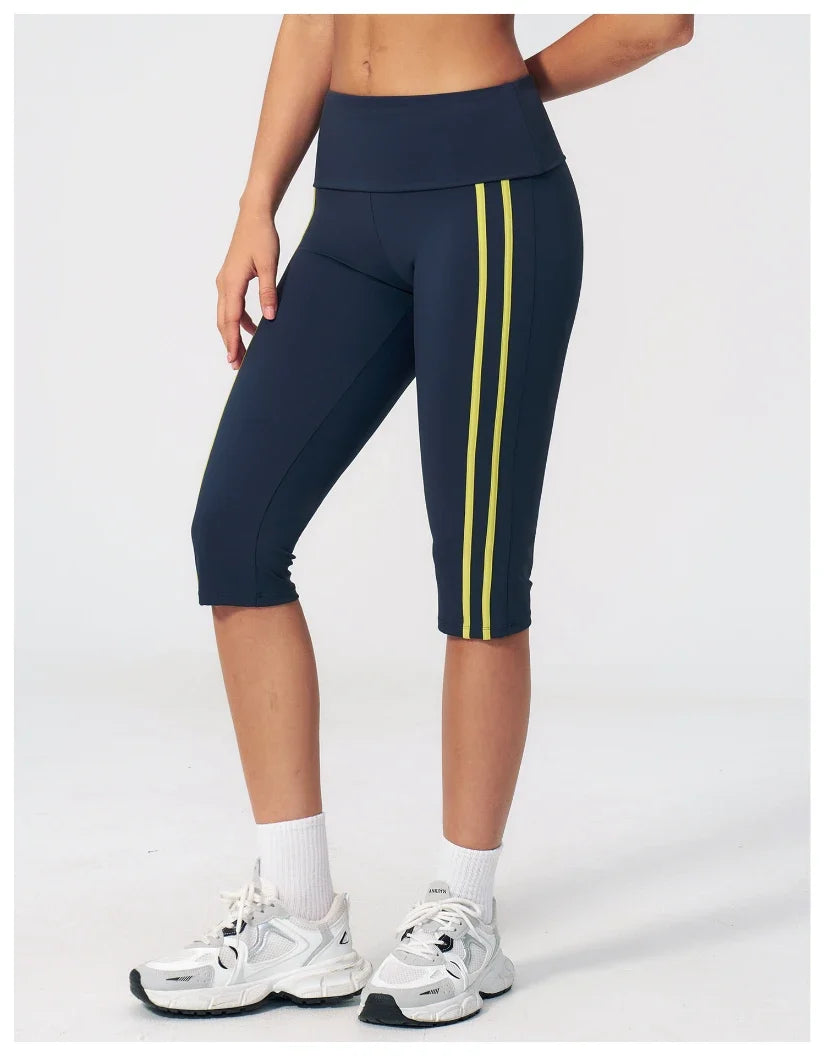 Capri pliant color-block ceinturé pour femme