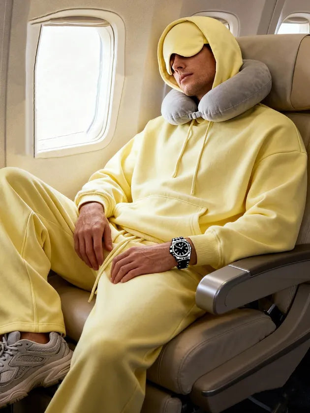 Sweat-shirt à capuche uni pour homme avec cache-œil