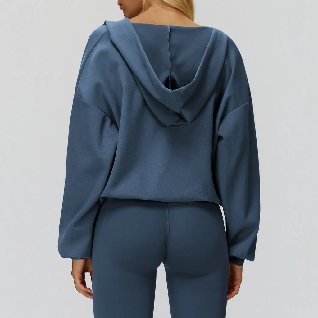 Nouveau sweat à capuche grande taille à col en V profond