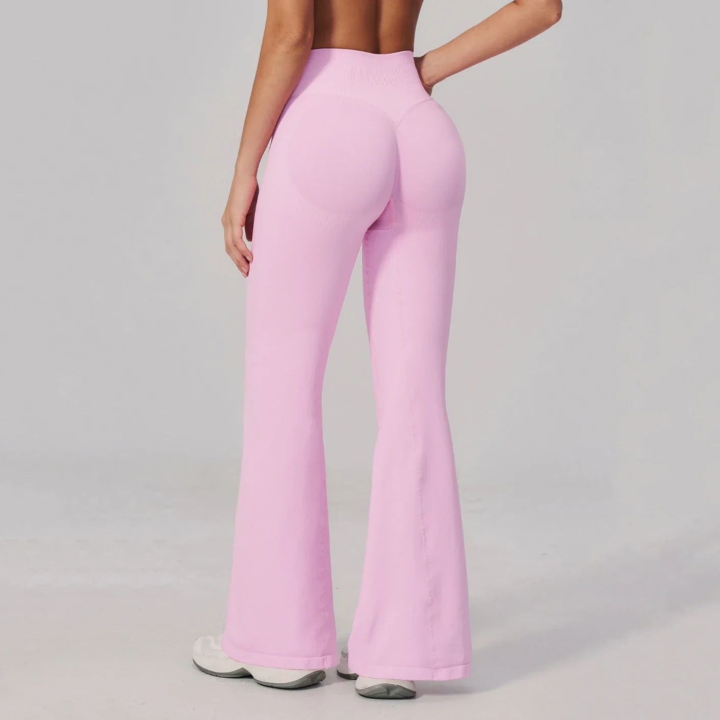 Pantalon de yoga évasé sans coutures, taille haute, contrôle du ventre et lifting des hanches