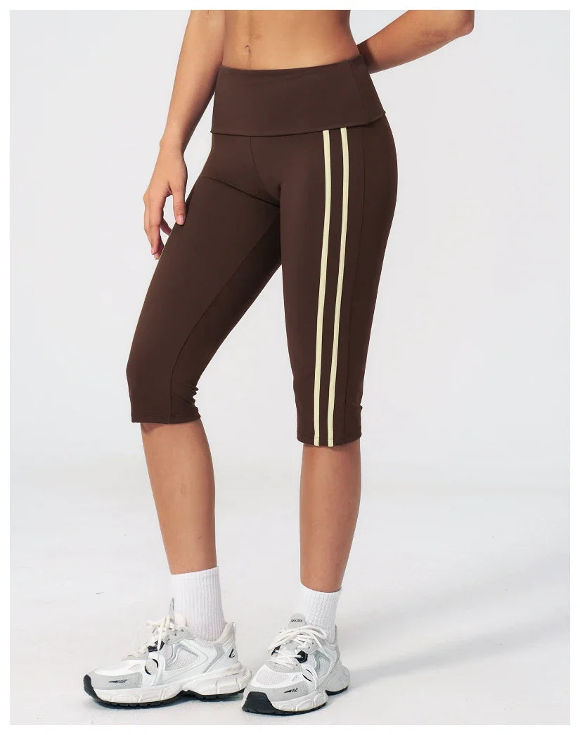 Capri pliant color-block ceinturé pour femme