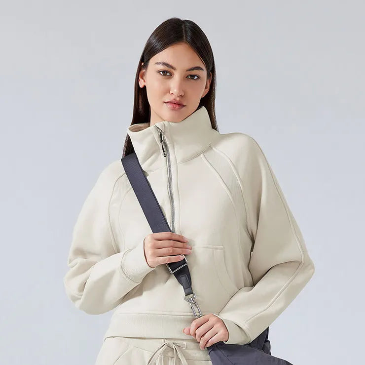 Sweat-shirt de sport épais demi-zippé