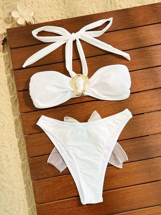 Maillot de bain triangle à dos nu réglable
