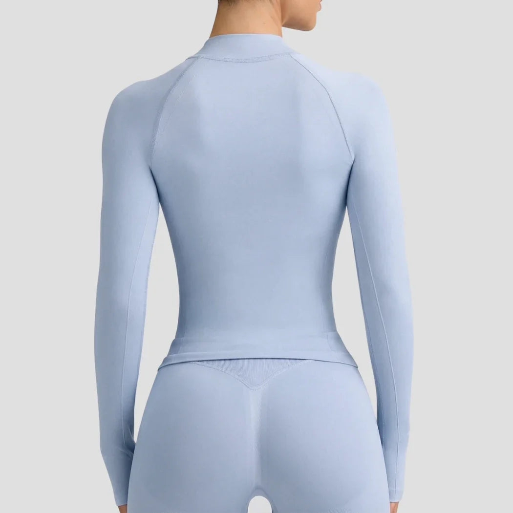 Veste de yoga et de fitness ajustée, sans coutures, seconde peau