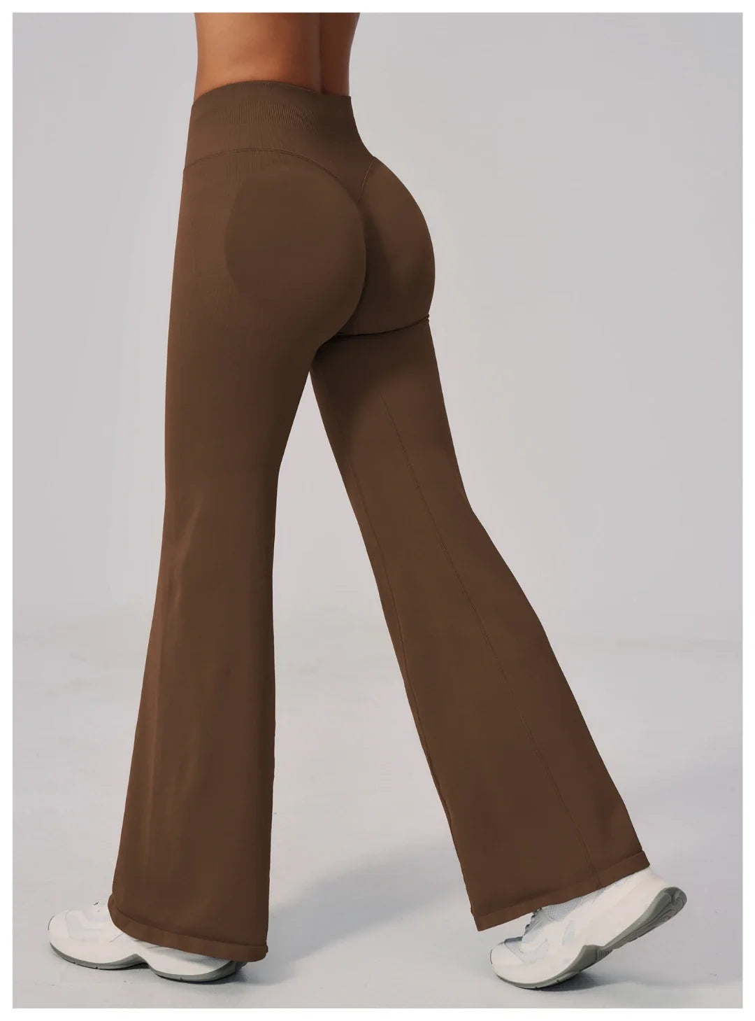 Pantalon de yoga évasé sans coutures, taille haute, contrôle du ventre et lifting des hanches
