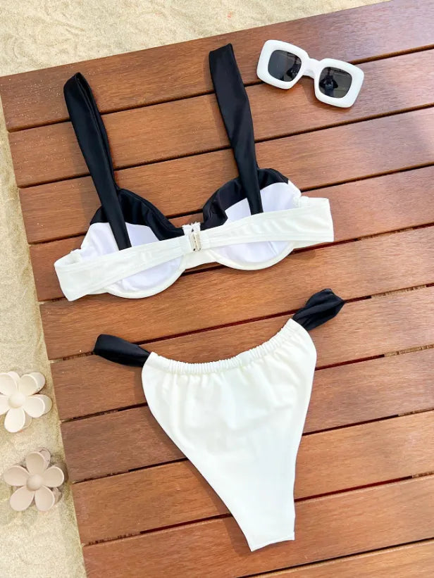 Maillot de bain deux pièces bikini dos nu sexy