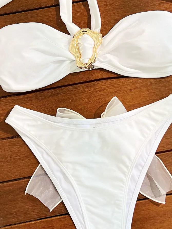 Maillot de bain triangle à dos nu réglable