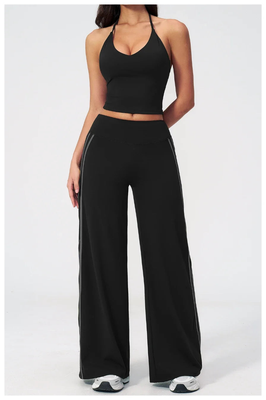 Pantalon de yoga ample color block pour femme