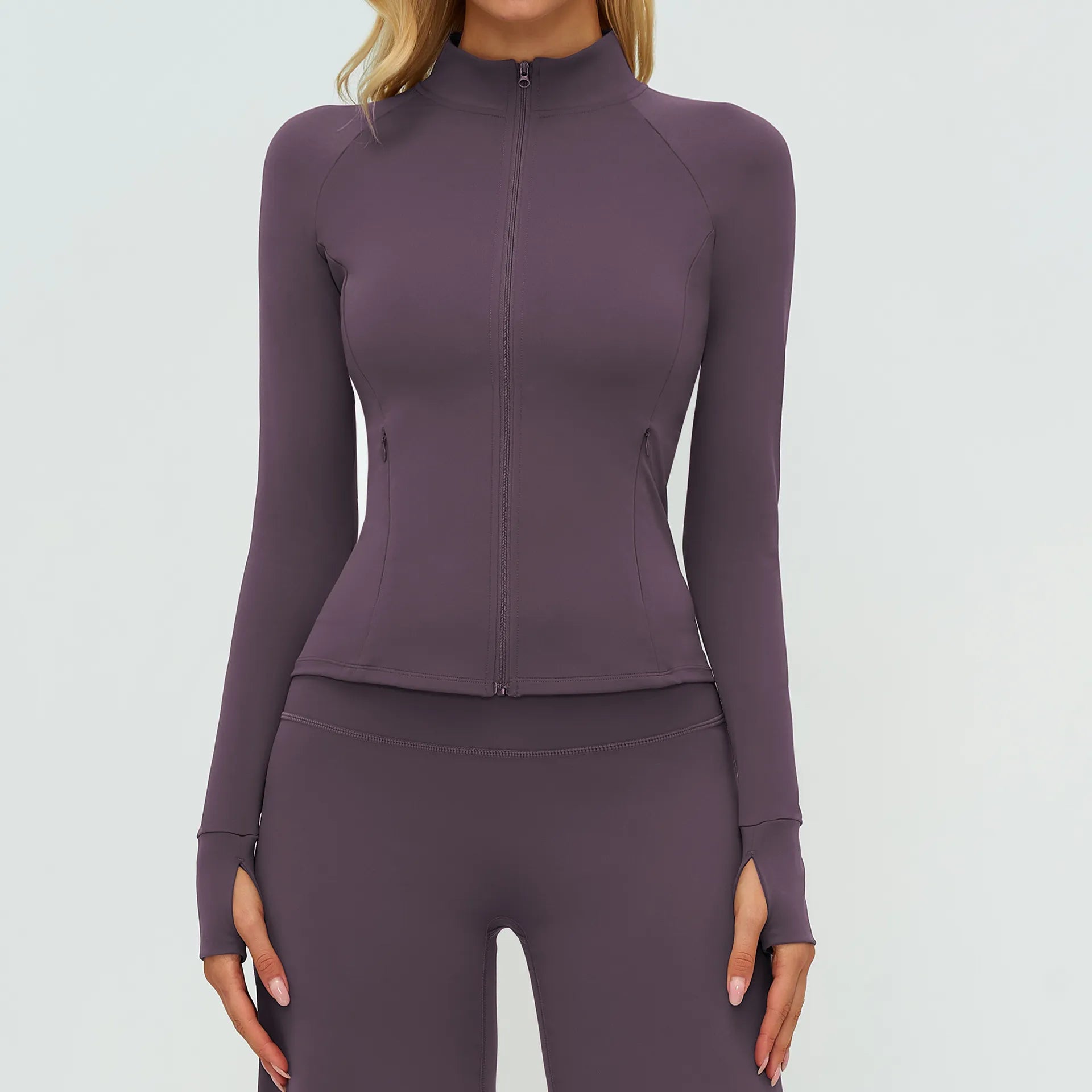 Veste de yoga zippée à manches longues pour femme