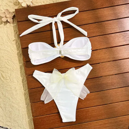 Maillot de bain triangle à dos nu réglable