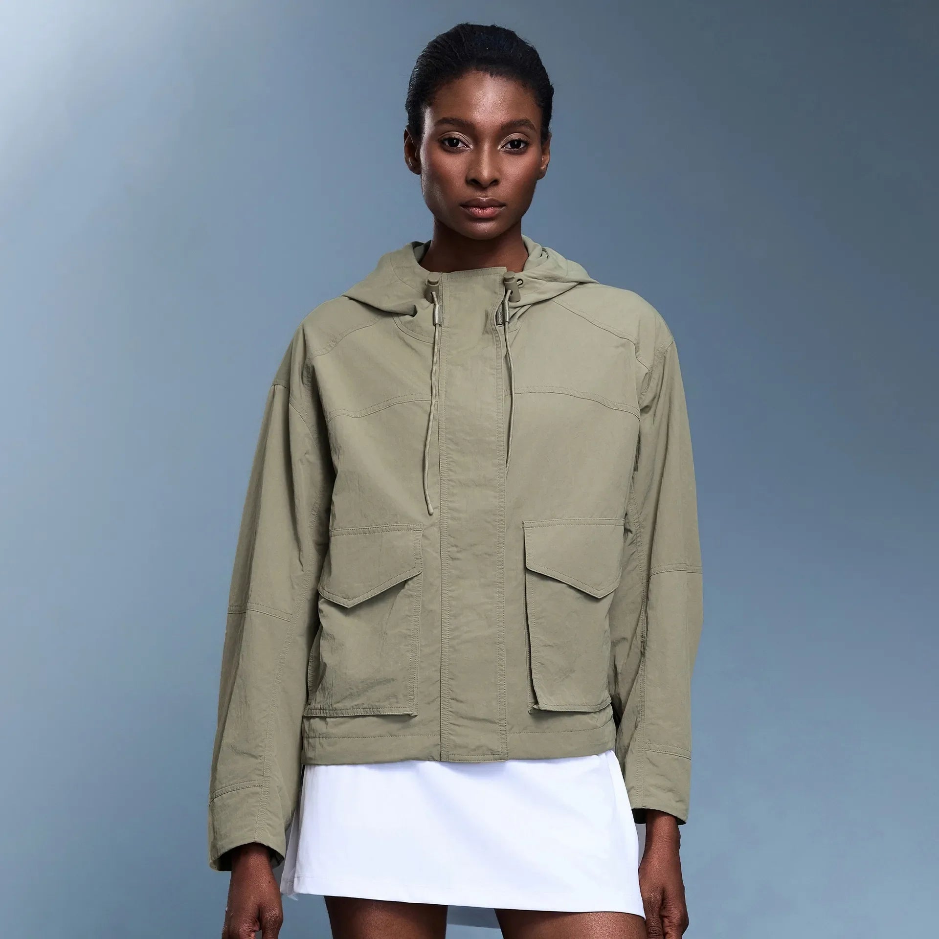 Veste à capuche imperméable pour femme