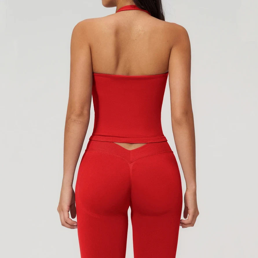 Nouveau débardeur de yoga dos nu sans coutures