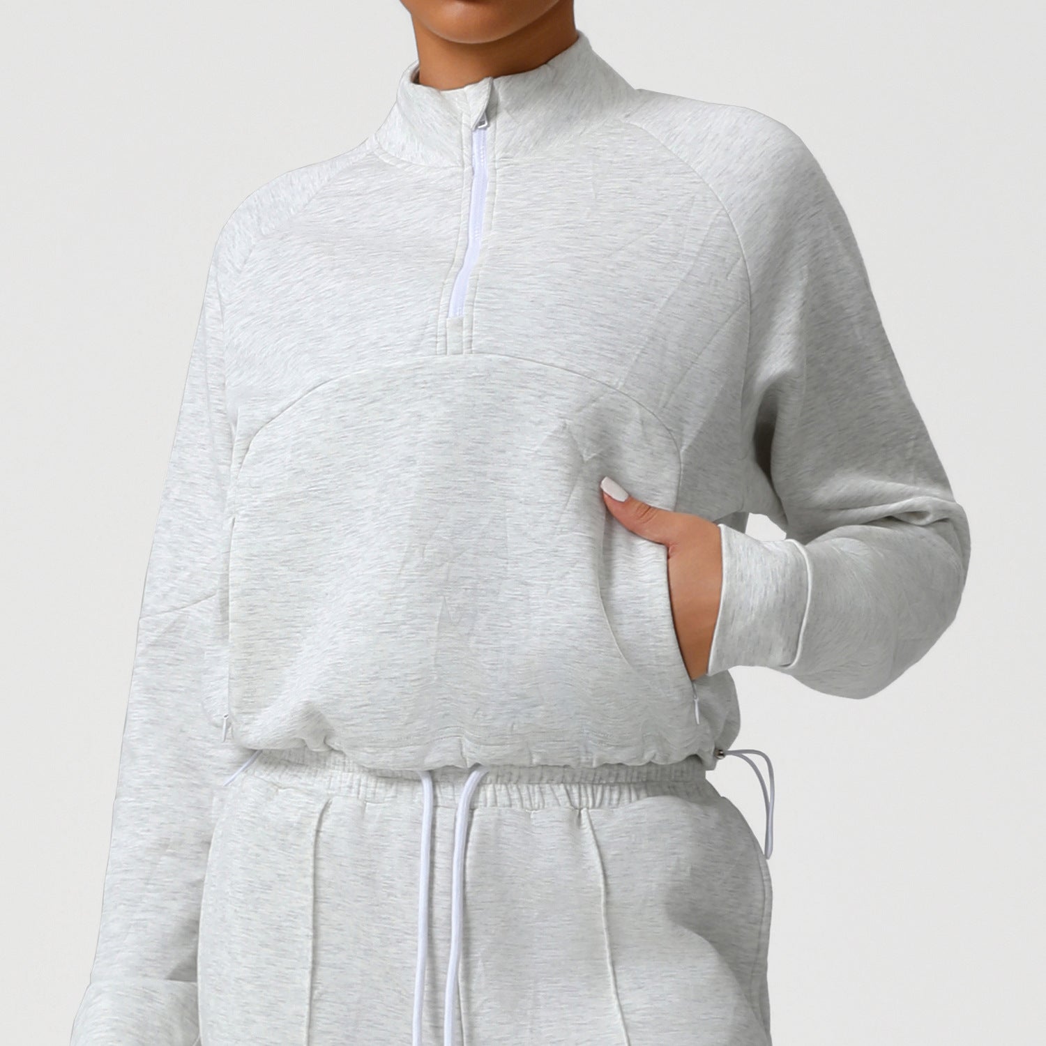 Sweatshirt thermique demi-zip pour femme