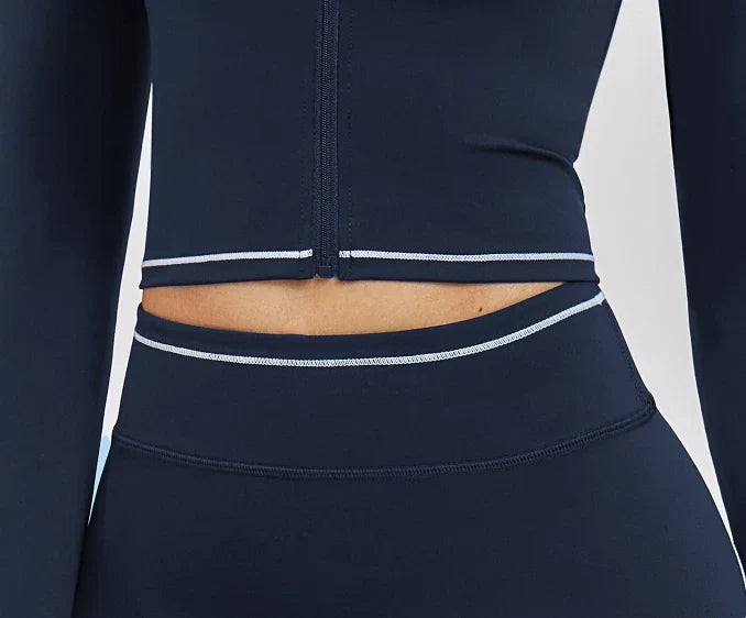 Veste de yoga brossée color block pour femme