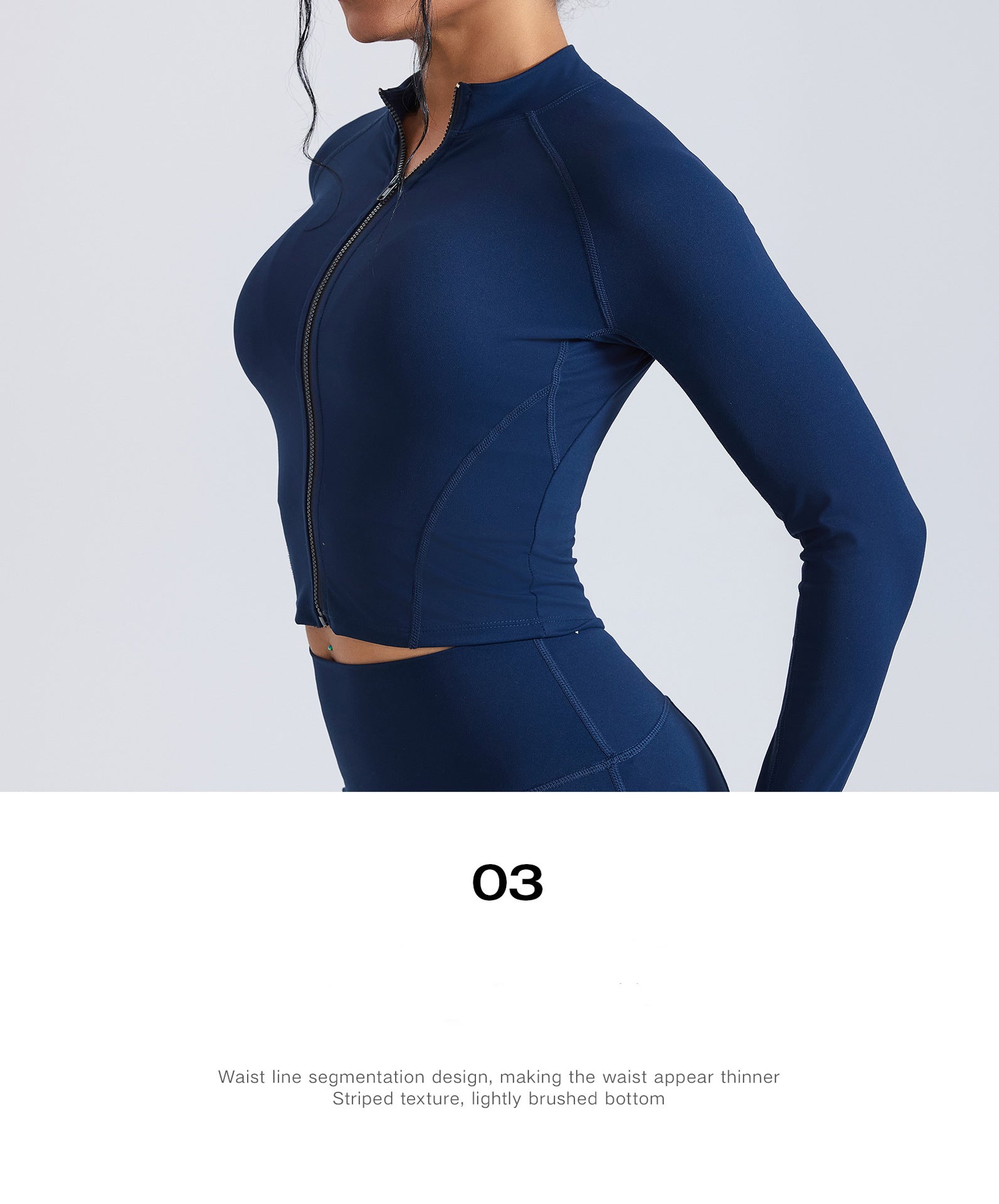 Veste de sport à col montant à séchage rapide pour femmes