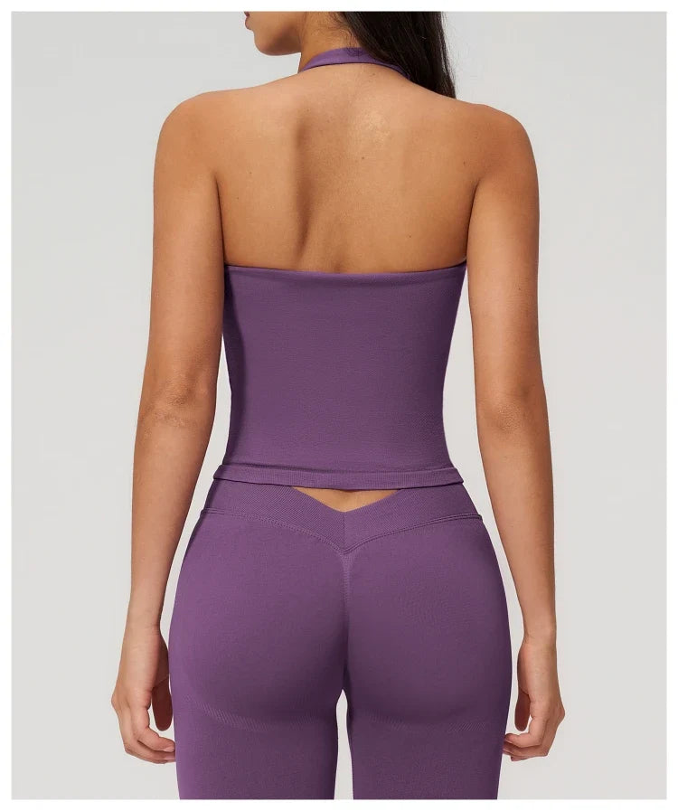 Nouveau débardeur de yoga dos nu sans coutures