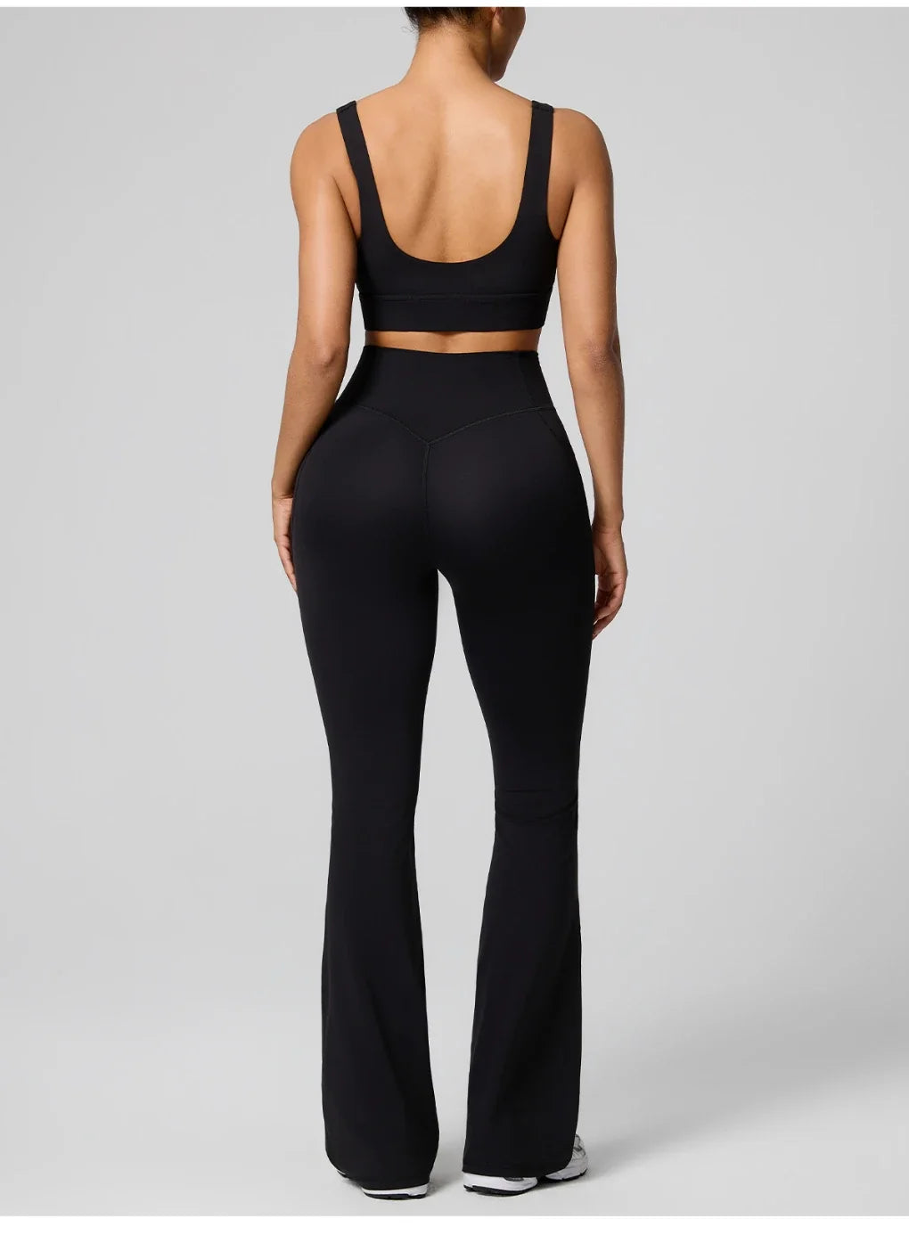 Pantalon de yoga évasé sculptant taille haute avec poches pour femme