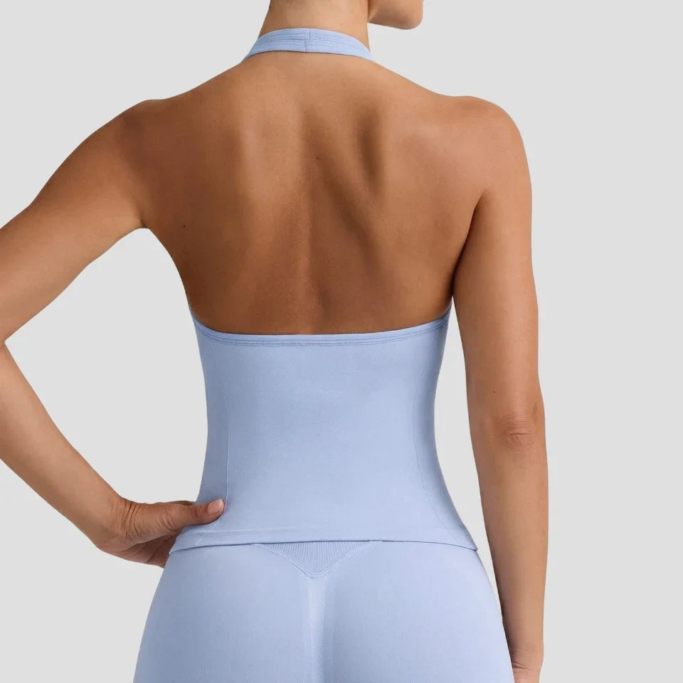 Débardeur de yoga sans couture dos nu