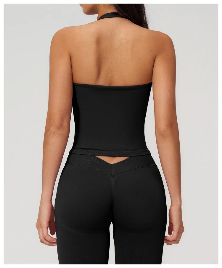Nouveau débardeur de yoga dos nu sans coutures