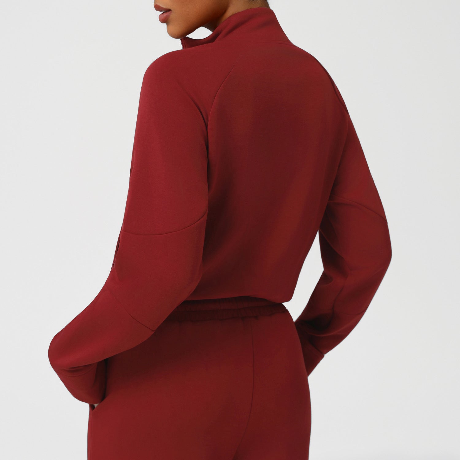 Sweatshirt thermique demi-zip pour femme