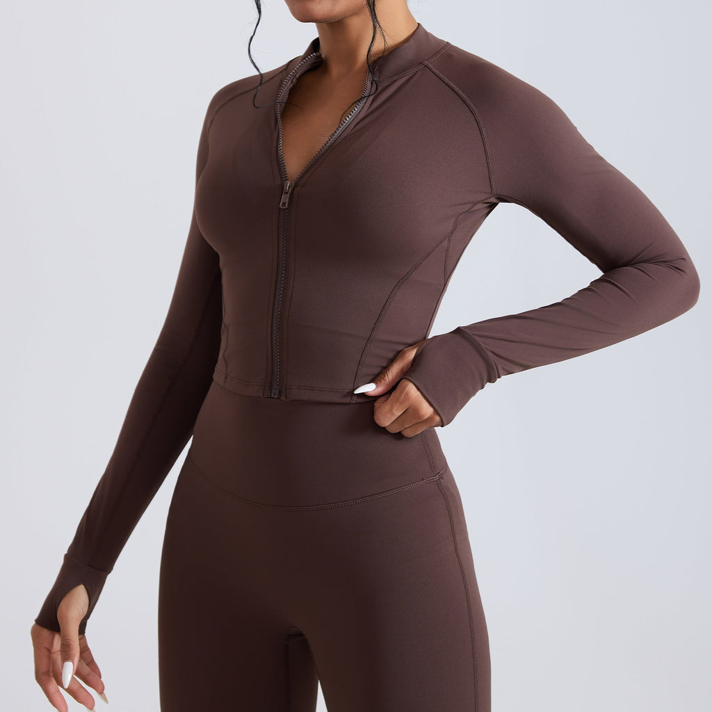 Veste de sport à col montant à séchage rapide pour femmes