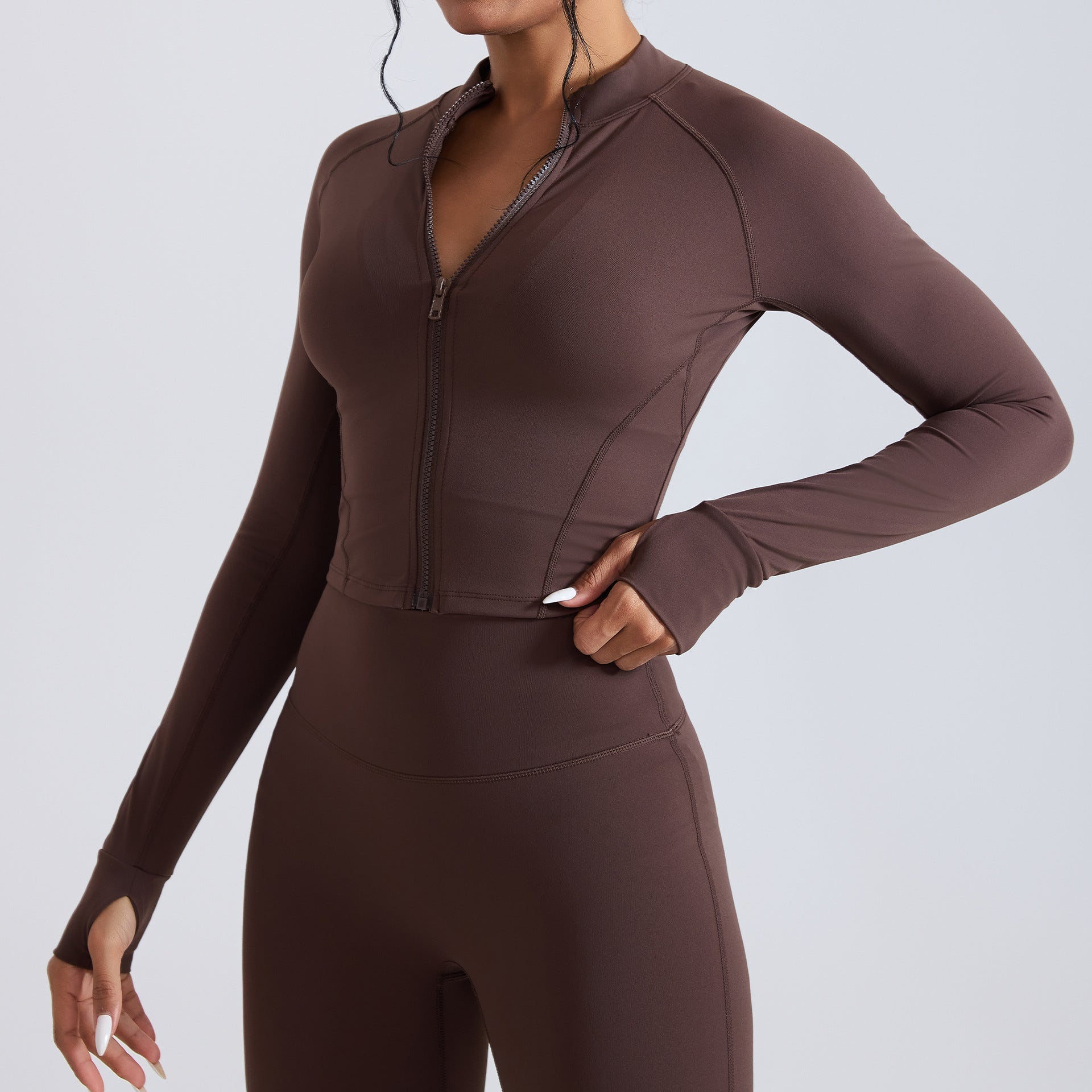 Veste de sport à col montant à séchage rapide pour femmes