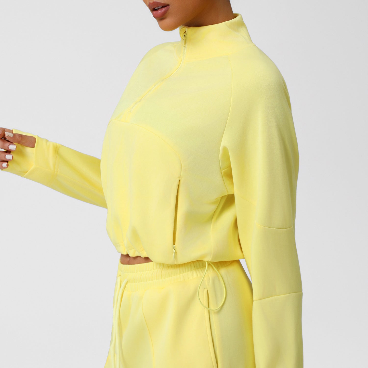 Sweatshirt thermique demi-zip pour femme