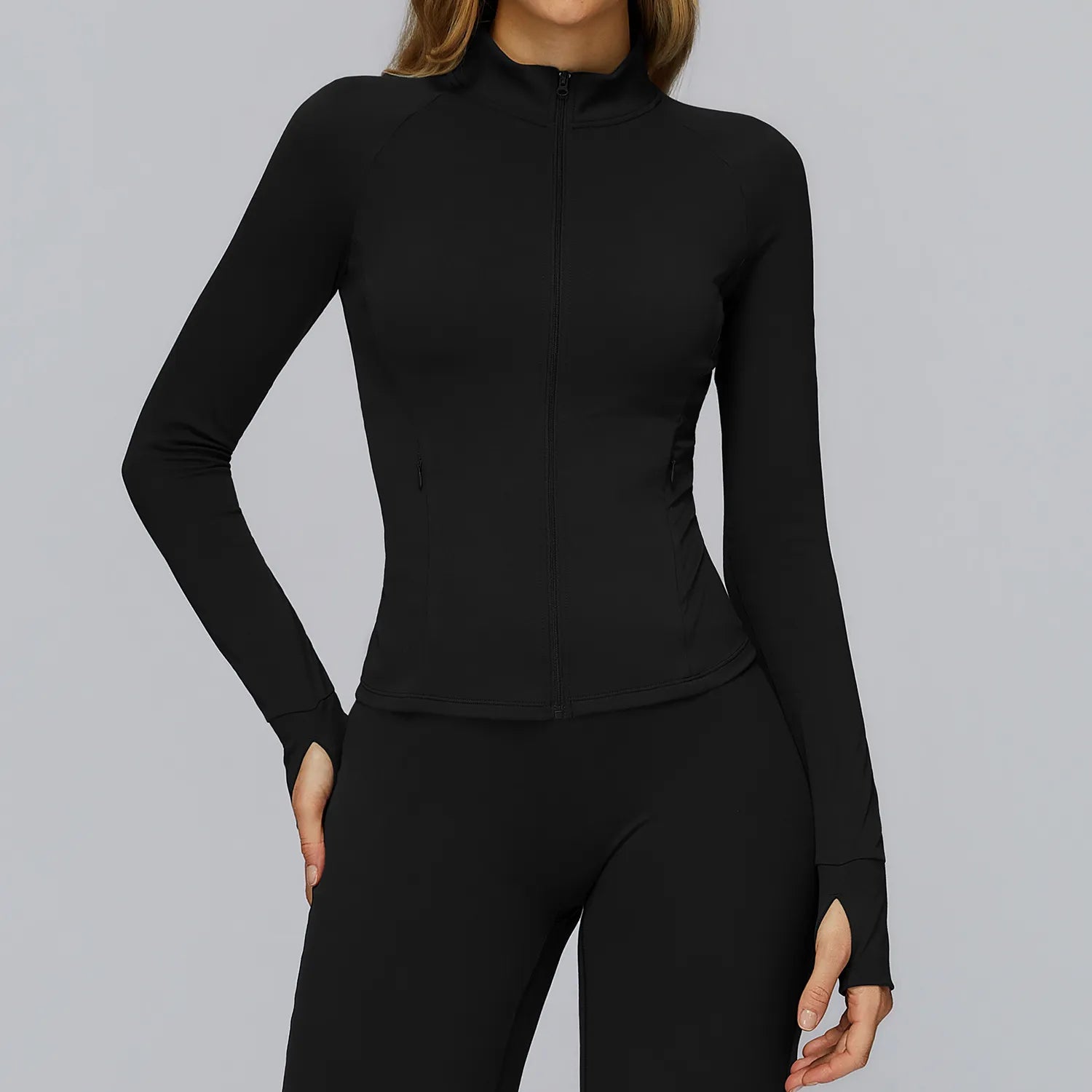 Veste de yoga zippée à manches longues pour femme