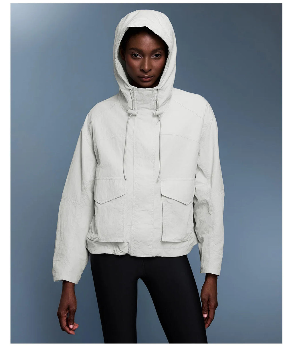 Veste à capuche imperméable pour femme