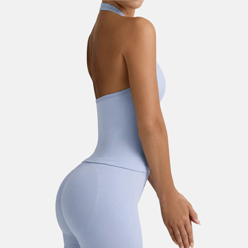 Débardeur de yoga sans couture dos nu