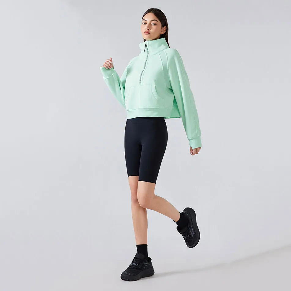 Sweat-shirt de sport épais demi-zippé