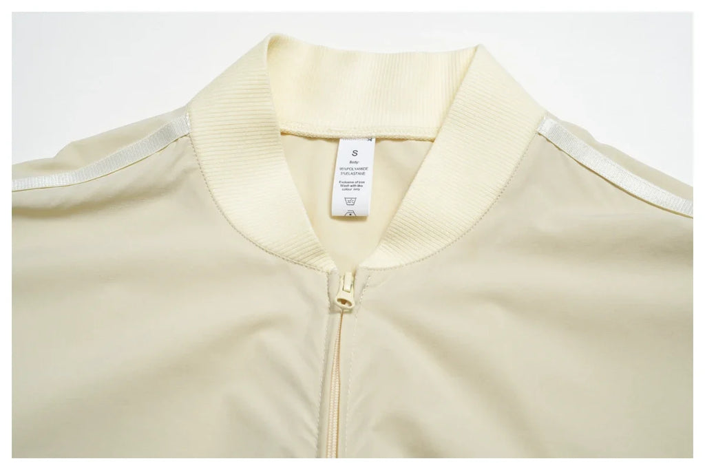 Veste de yoga légère côtelée à col montant indice UPF 50+