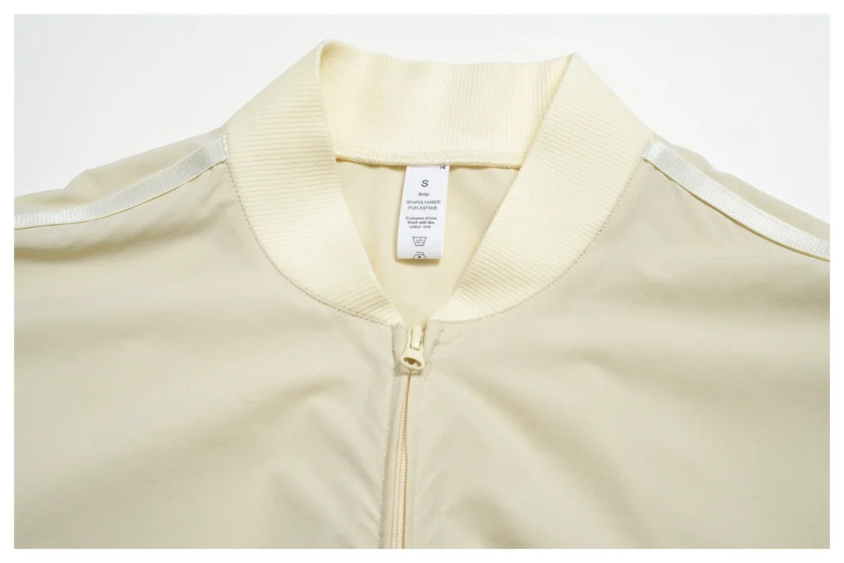 Veste de yoga légère côtelée à col montant indice UPF 50+