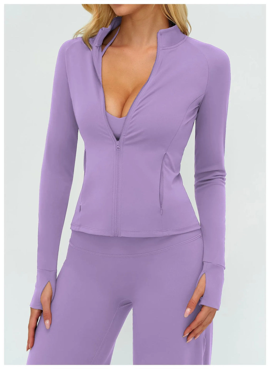Veste de yoga zippée à manches longues pour femme