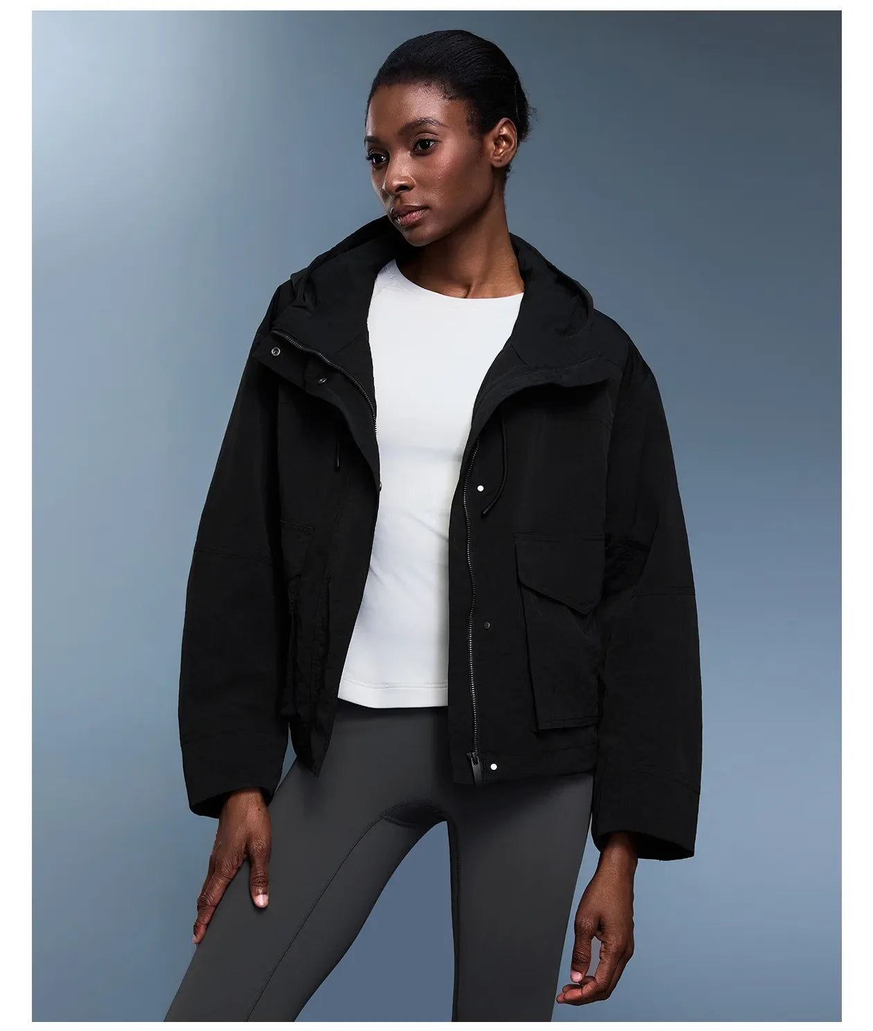 Veste à capuche imperméable pour femme