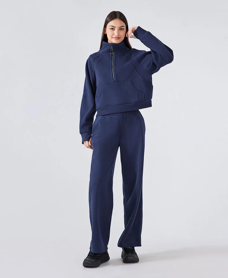 Sweat-shirt de sport épais demi-zippé
