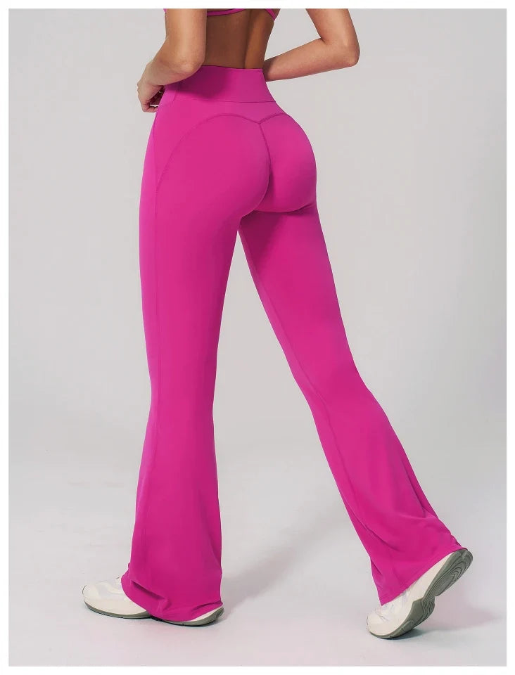 Pantalon évasé taille haute rehausseur de hanches en forme de nuage