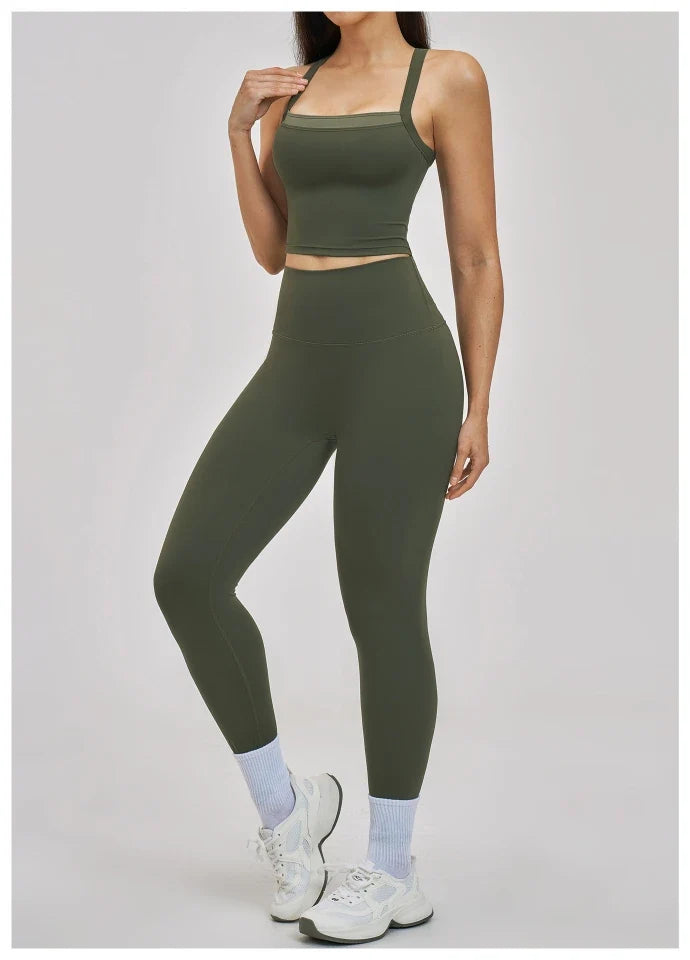 Débardeur de yoga 2-en-1 color block avec dos nageur pour femme