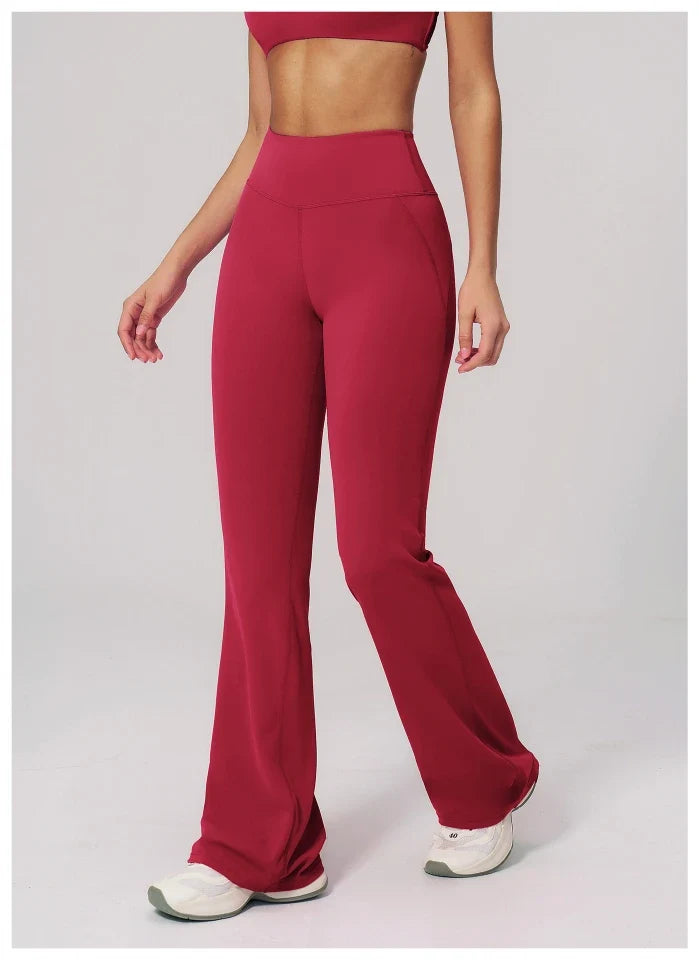Pantalon évasé taille haute rehausseur de hanches en forme de nuage