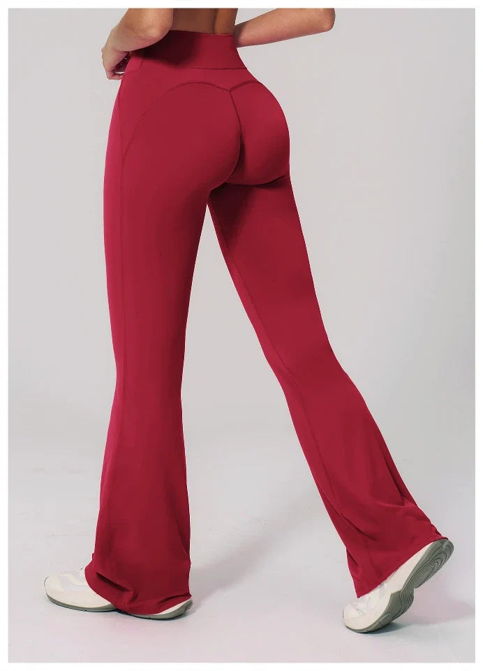Pantalon évasé taille haute rehausseur de hanches en forme de nuage