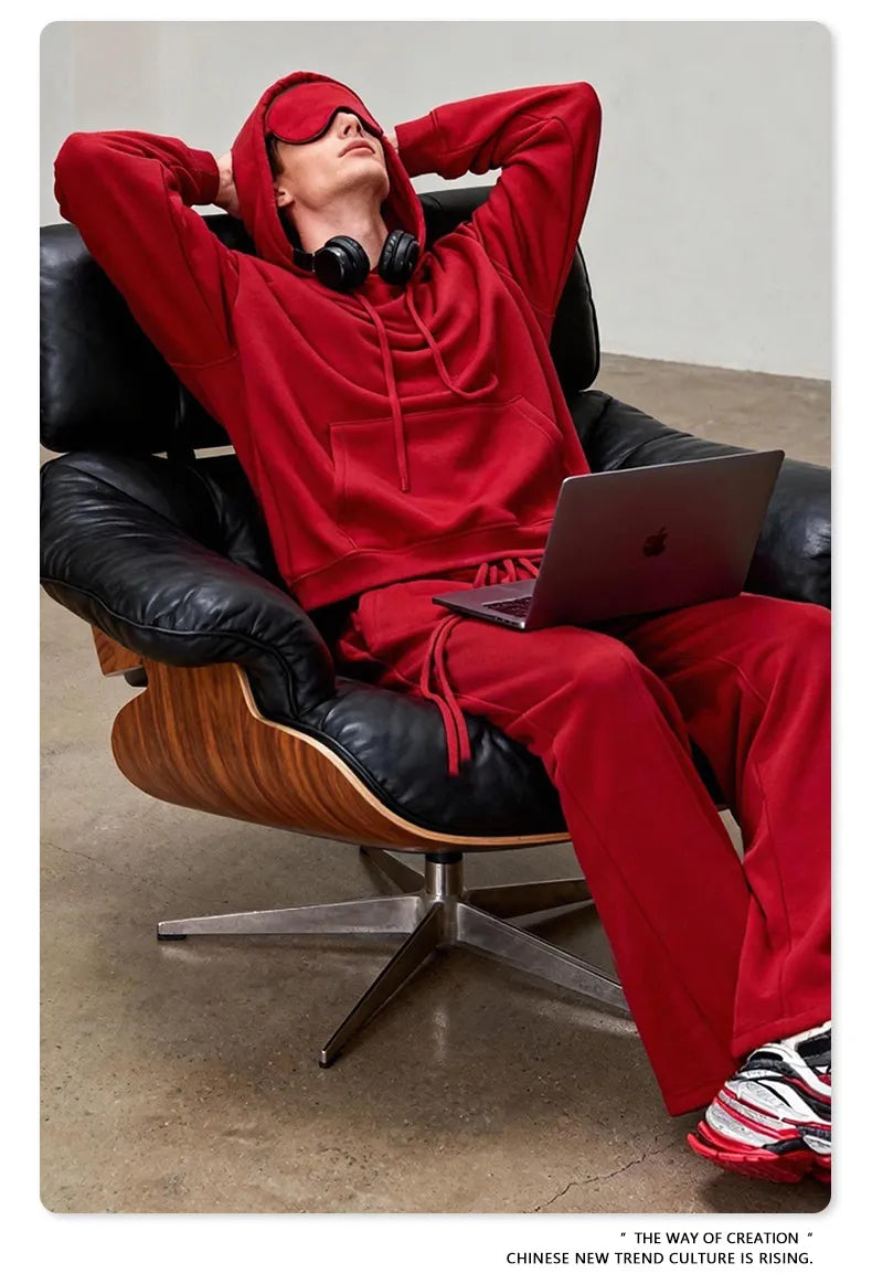 Sweat-shirt à capuche uni pour homme avec cache-œil