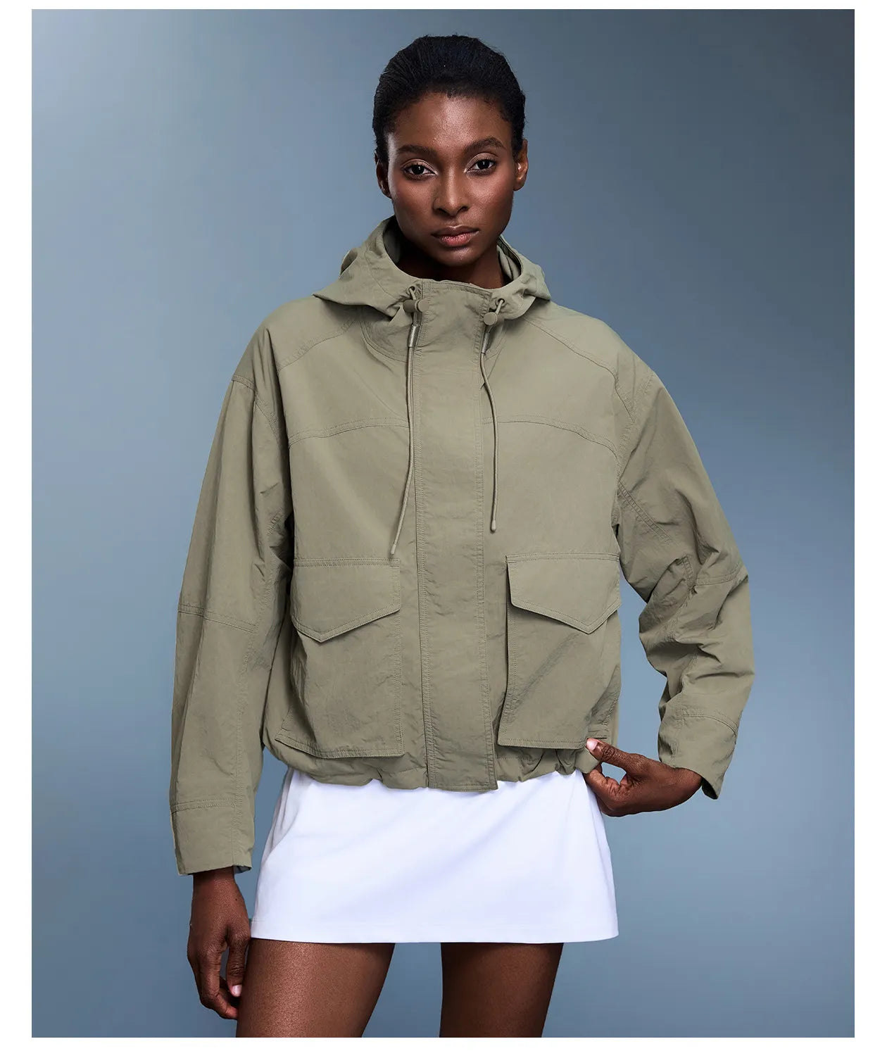 Veste à capuche imperméable pour femme