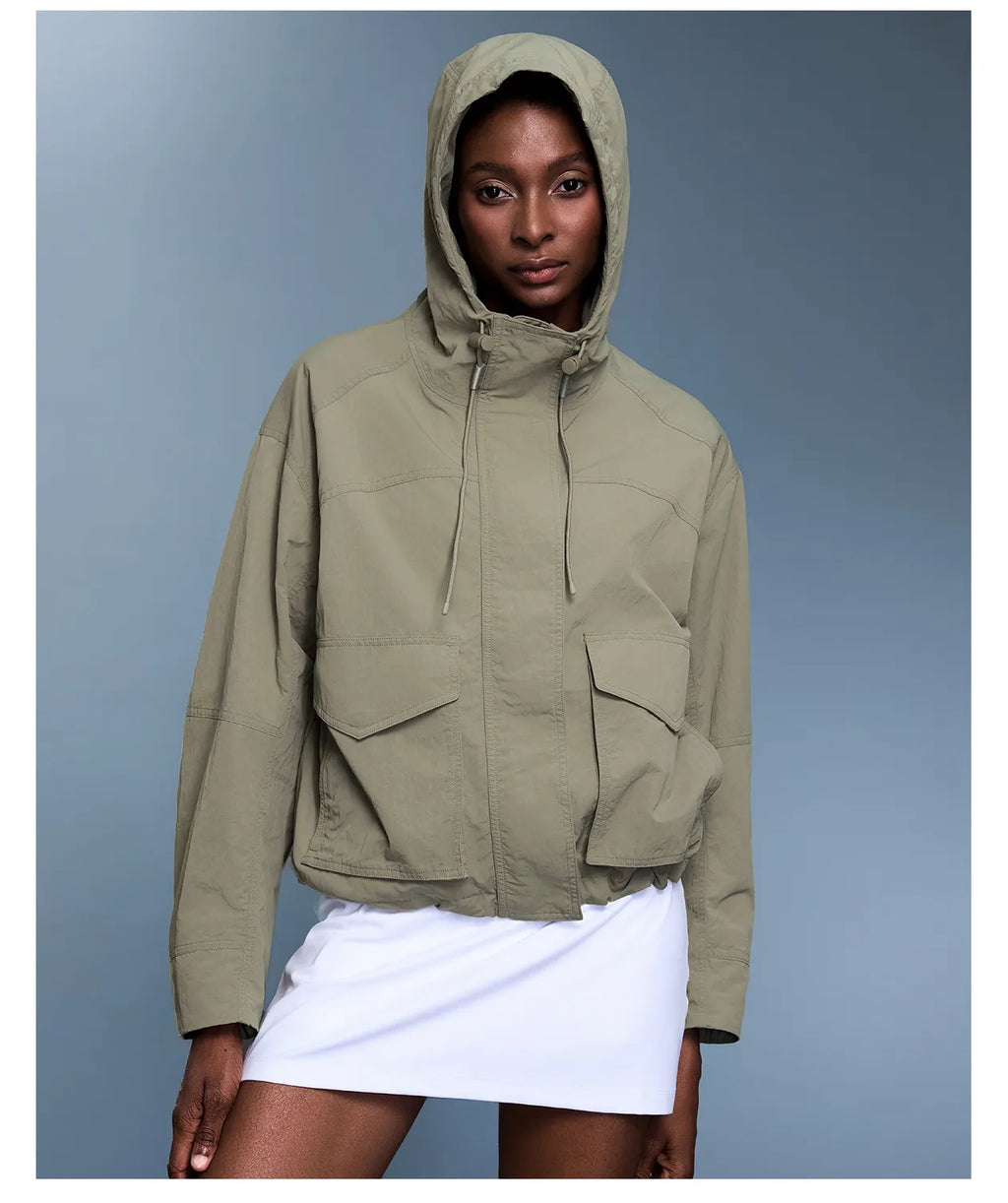 Veste à capuche imperméable pour femme