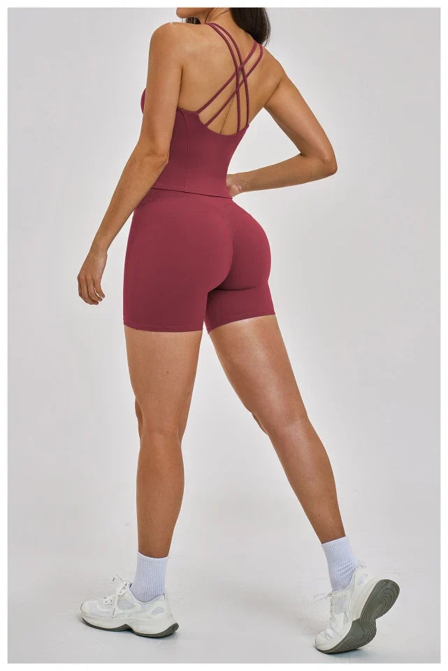Gilet de sport de yoga dos croisé pour femmes