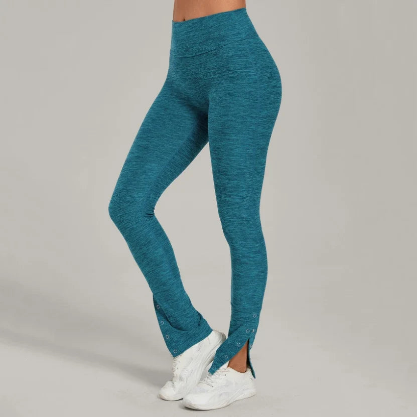 Pantalon de sport décontracté évasé taille haute